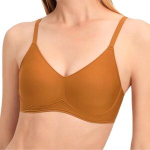 NEW Wireless Bra Full Coverage Supportive Minimizer Rustic Orange Size S
